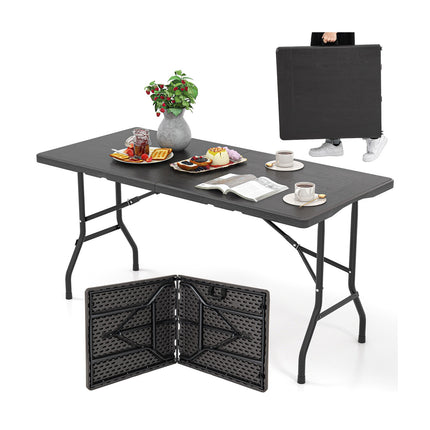 Folding Picnic Table, HDPE Wood Grain, 152x70cm