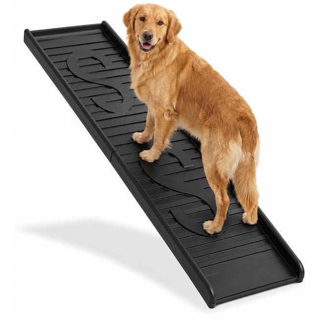 Folding Plastic Dog Ramp, Black, 154 cm Length