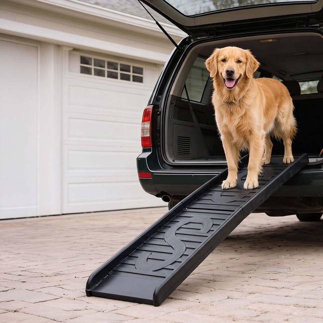Folding Plastic Dog Ramp, Black, 154 cm Length