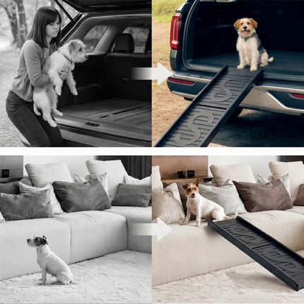 Folding Plastic Dog Ramp, Black, 154 cm Length