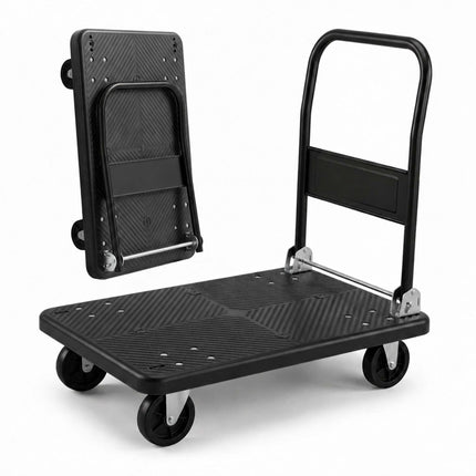 Folding Platform Trolley, 300kg Capacity – Black