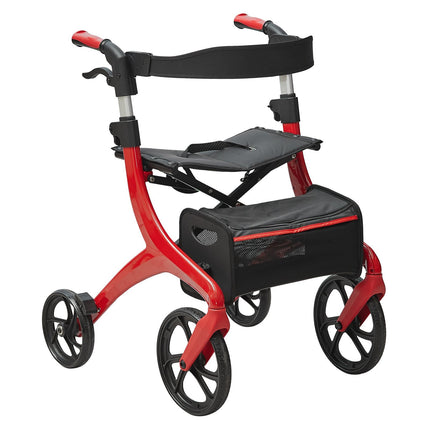 Folding Rollator Walker With Seat, 4-Wheel, 300 lb