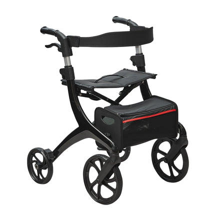 Folding Rollator Walker with Seat, 4-Wheel, 300 Lb Capacity