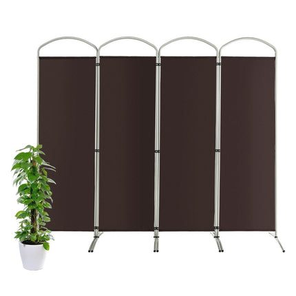 Folding Room Divider, 4 Panels, 221x188 cm, Brown