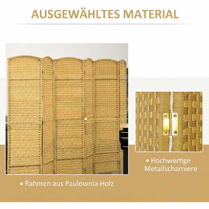 Folding Room Divider, 6-Panel Pine Frame, 270x180 cm