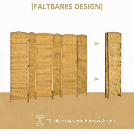 Folding Room Divider, 6-Panel Pine Frame, 270x180 cm