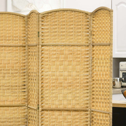 Folding Room Divider, 6-Panel Pine Frame, 270x180 cm