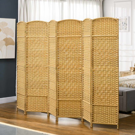 Folding Room Divider, 6-Panel Pine Frame, 270x180 cm