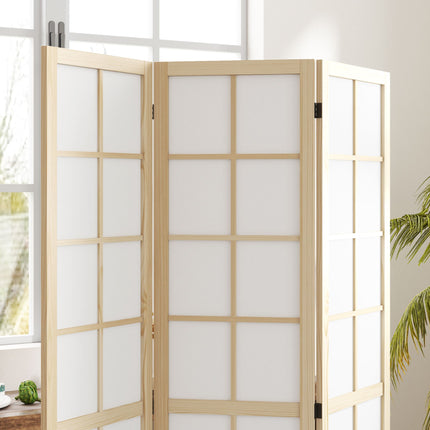 Folding Room Divider Privacy Screen, Pine Wood, 120x170 cm