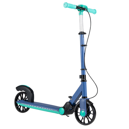 Folding Scooter with LED Wheels, Adjustable Height, Green