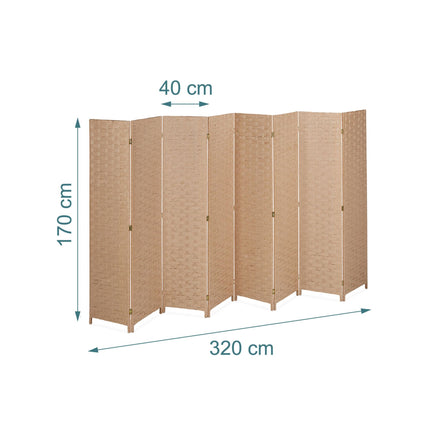 Folding Screen Room Divider, 8-Panel, Space-Saving Design