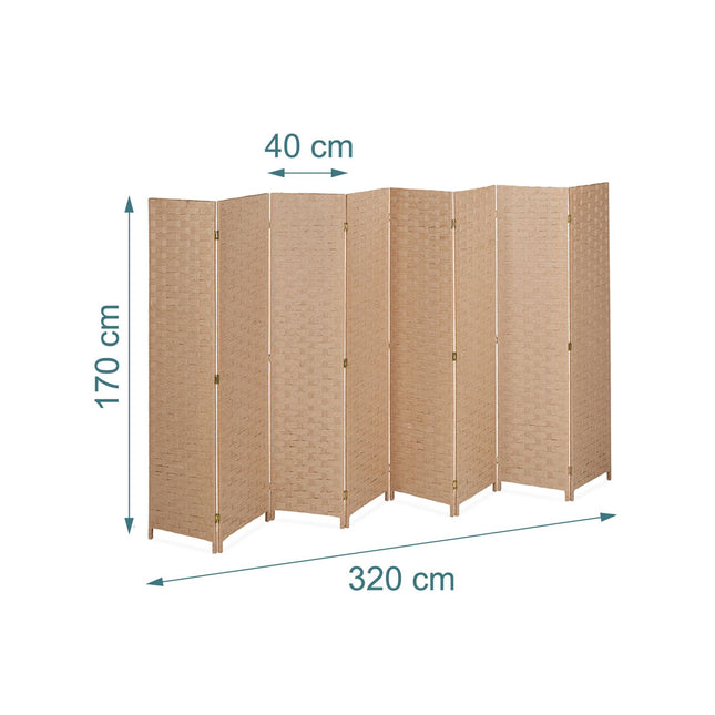 Folding Screen Room Divider, 8-Panel, Space-Saving Design
