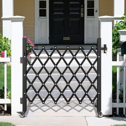 Folding Security Gate, Lockable Steel, 110 x 131 cm