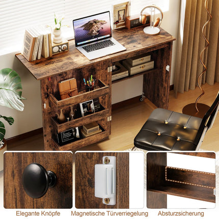 Folding Sewing Table with Charging Station and Storage