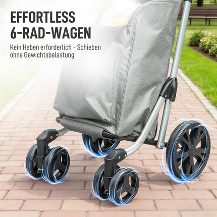 Folding Shopping Cart, 46L Bag, Cooler, Adjustable Handle