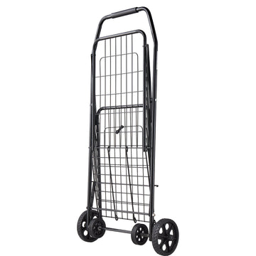 Folding Shopping Cart, Swivel Wheels, 90 lb Capacity