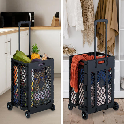 Folding Shopping Cart with Wheels – Large Capacity