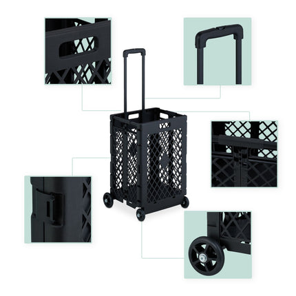 Folding Shopping Cart with Wheels – Large Capacity