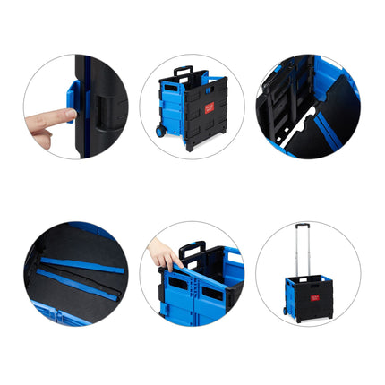 Folding Shopping Trolley with Lid, 35kg Capacity