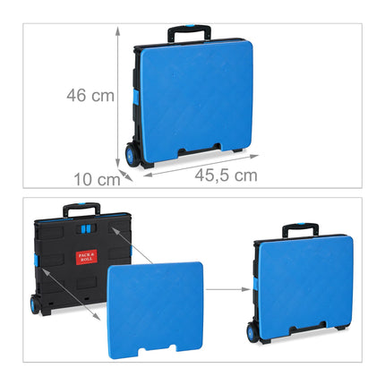 Folding Shopping Trolley with Lid, 35kg Capacity