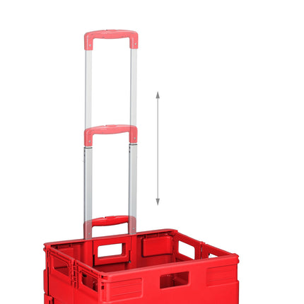 Folding Shopping Trolley with Telescopic Handle, 35kg Capacity