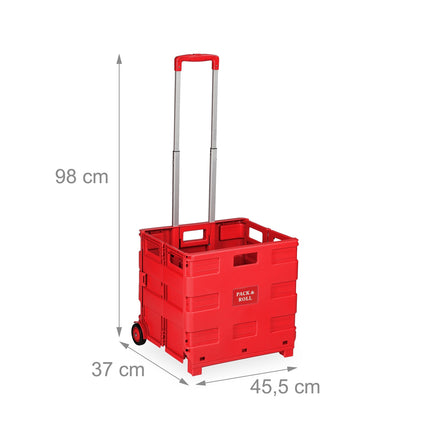 Folding Shopping Trolley with Telescopic Handle, 35kg Capacity