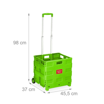 Folding Shopping Trolley with Telescopic Handle, 35kg Capacity