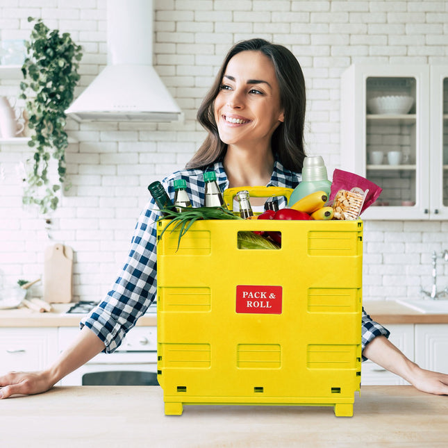 Folding Shopping Trolley with Telescopic Handle, 35 kg Capacity