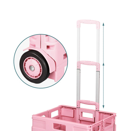 Folding Shopping Trolley with Telescopic Handle, 35kg Capacity