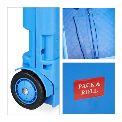 Folding Shopping Trolley with Telescopic Handle, 35kg Capacity
