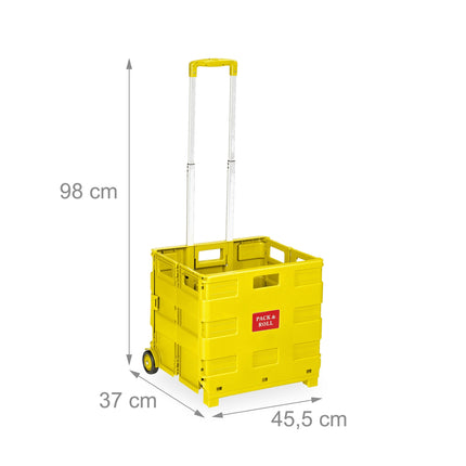 Folding Shopping Trolley with Telescopic Handle, 35 kg Capacity