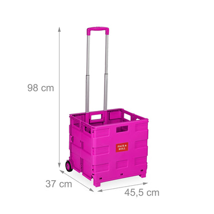 Folding Shopping Trolley with Telescopic Handle, 35kg Capacity
