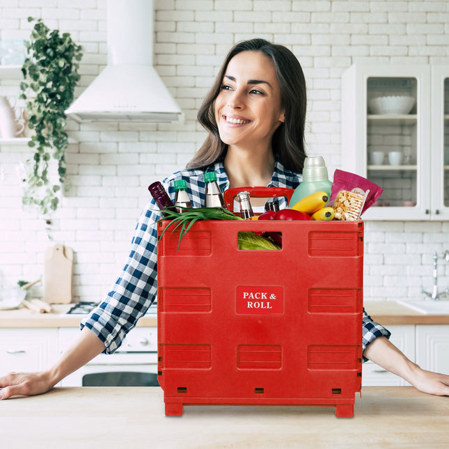 Folding Shopping Trolley with Telescopic Handle, 35kg Capacity