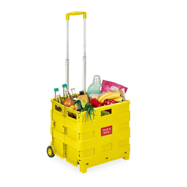 Folding Shopping Trolley with Telescopic Handle, 35 kg Capacity