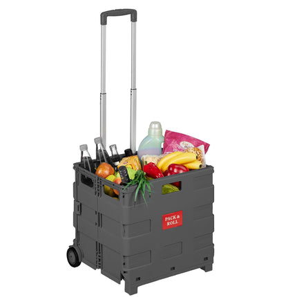 Folding Shopping Trolley with Telescopic Handle, Anthracite