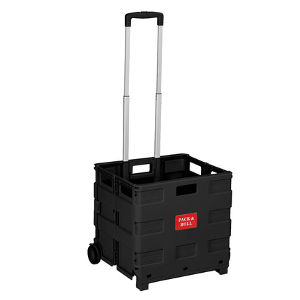Folding Shopping Trolley with Telescopic Handle, Black