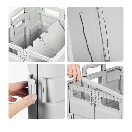 Folding Shopping Trolley with Telescopic Handle, Light Grey