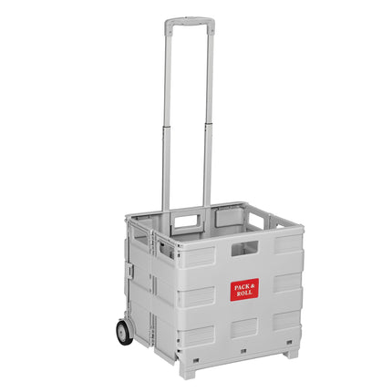 Folding Shopping Trolley with Telescopic Handle, Light Grey