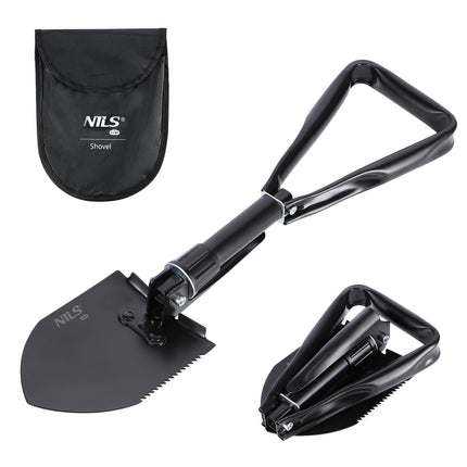 Folding Shovel with Carrying Case, Compact, Lightweight