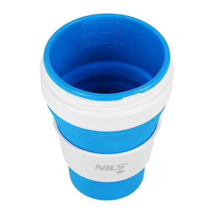 Folding Silicone Cup, 475ml, Blue