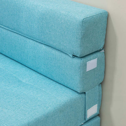 Folding sofa bed Chair, 2-in-1 guest bed with pillows, blue