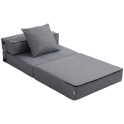 Sofa bed chair - 2-in-1, dark grey, 100 kg capacity