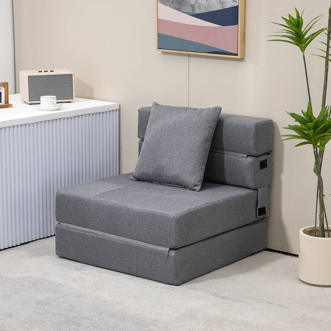 Sofa bed chair - 2-in-1, dark grey, 100 kg capacity
