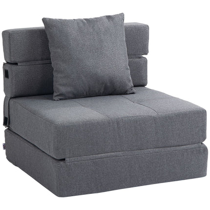 Sofa bed chair - 2-in-1, dark grey, 100 kg capacity