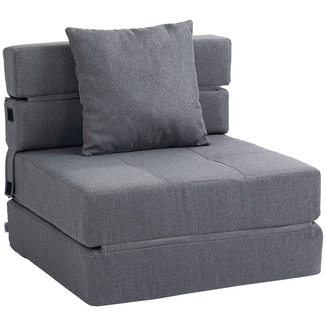 Sofa bed chair - 2-in-1, dark grey, 100 kg capacity