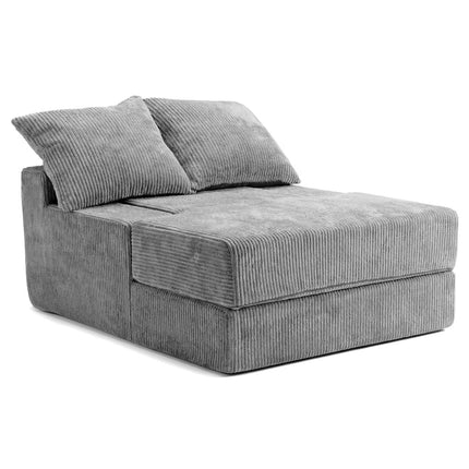 Folding Sofa Bed, Convertible Sleeper Chair, Grey, 2 Pillows