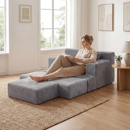 Folding Sofa Bed, Convertible Sleeper Chair, Grey, 2 Pillows