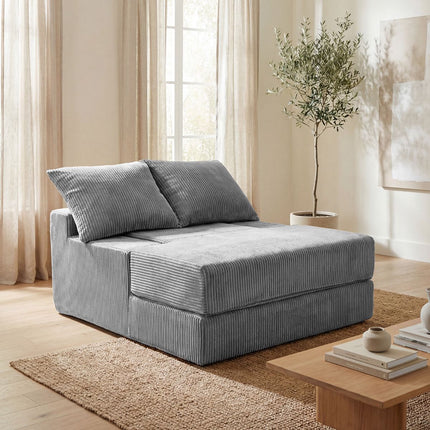 Folding Sofa Bed, Convertible Sleeper Chair, Grey, 2 Pillows