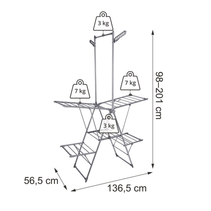 Folding Stainless Steel Clothes Drying Rack with Rail