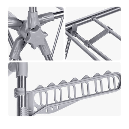 Folding Stainless Steel Clothes Drying Rack with Rail